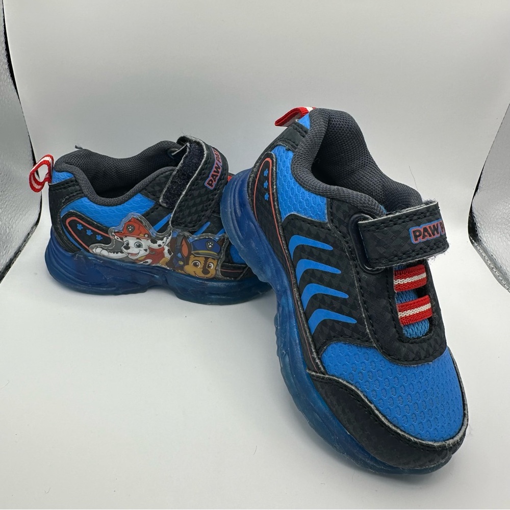 Paw Patrol Blue/Black Slip-On Character Light Up Walker Shoes Size 6C